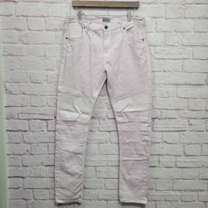 CJ Black Skinny Flex Jeans Mens 34x32 Light Pink/Lavender Wash Distressed Moto‎